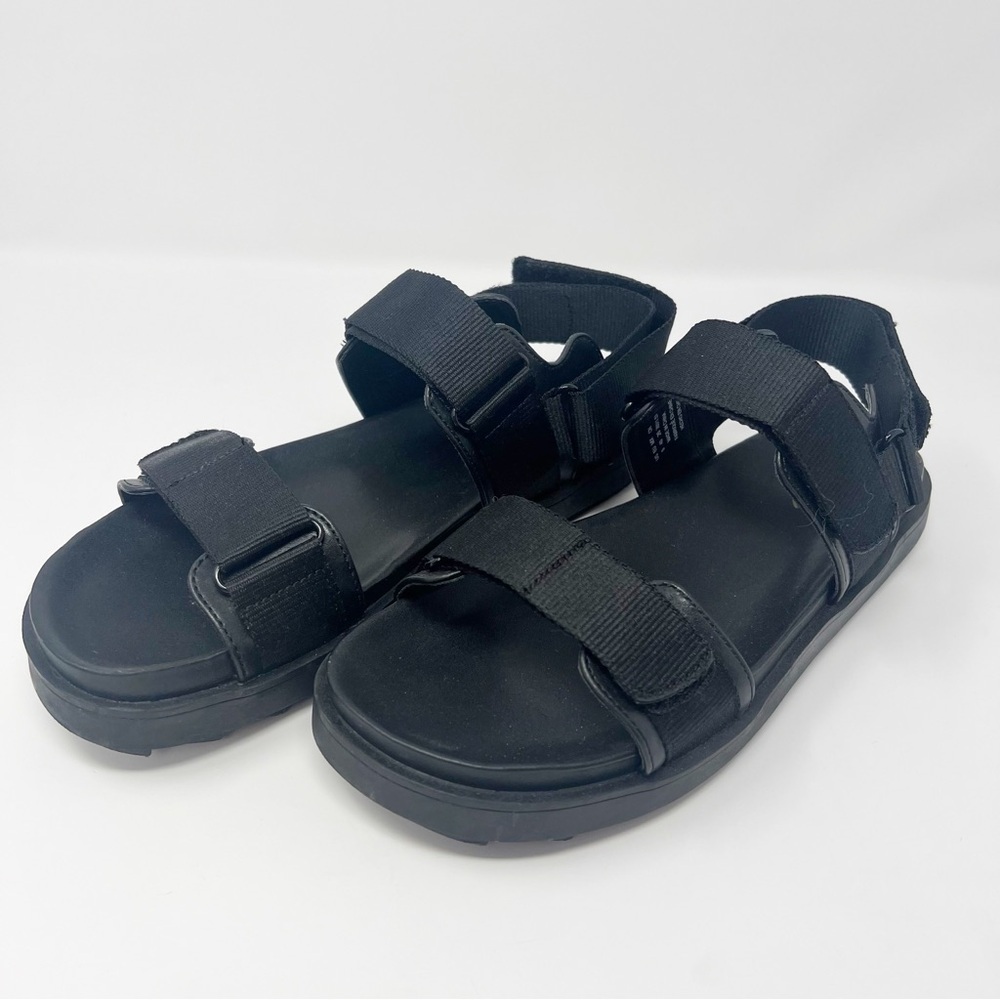 Aerie Black Platform Chunky Strappy Sandals Womens Size 9 Hook Loop Casual